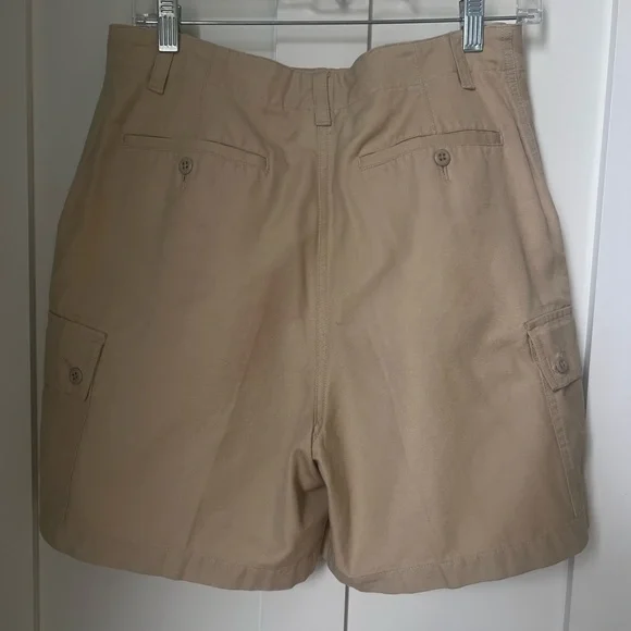 Lauren Ralph Lauren Tan 100% Cotton Flat High Waist Preppy Cargo Resort Shorts 8 - Picture 4 of 8